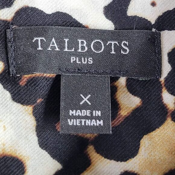Talbots Leopard Print Button Down Shirt Neutral Animal Print Professional X XL - Picture 7 of 8